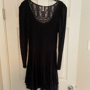 Short black free people lace dress
